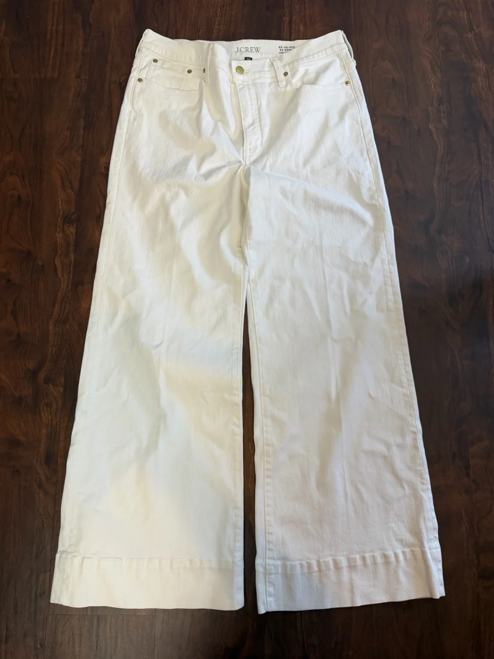 J.Crew White Wide Leg 96 Denim Trouser Jeans